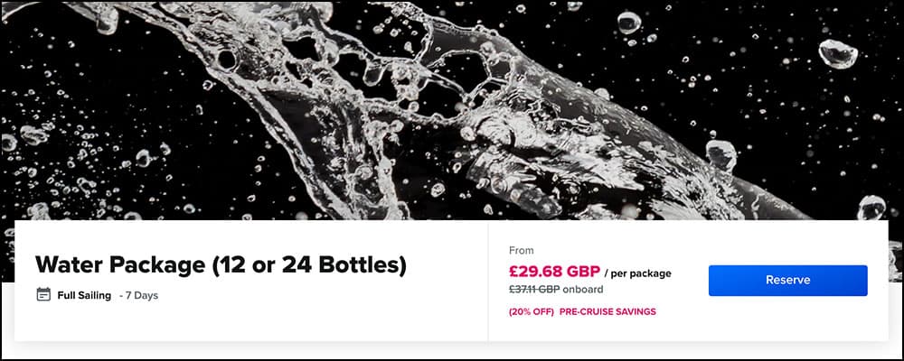 Royal Caribbean Drink Package - Water Package Pricing