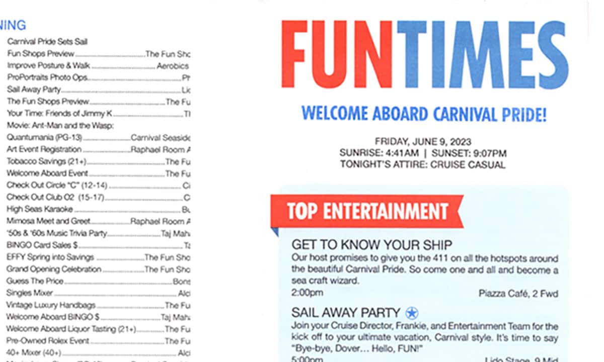 Carnival Fun Times Live Examples