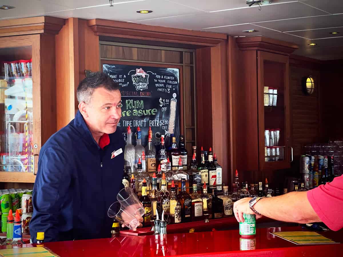 The Red Frog Rum Bar on the Lido Deck on Carnival Pride