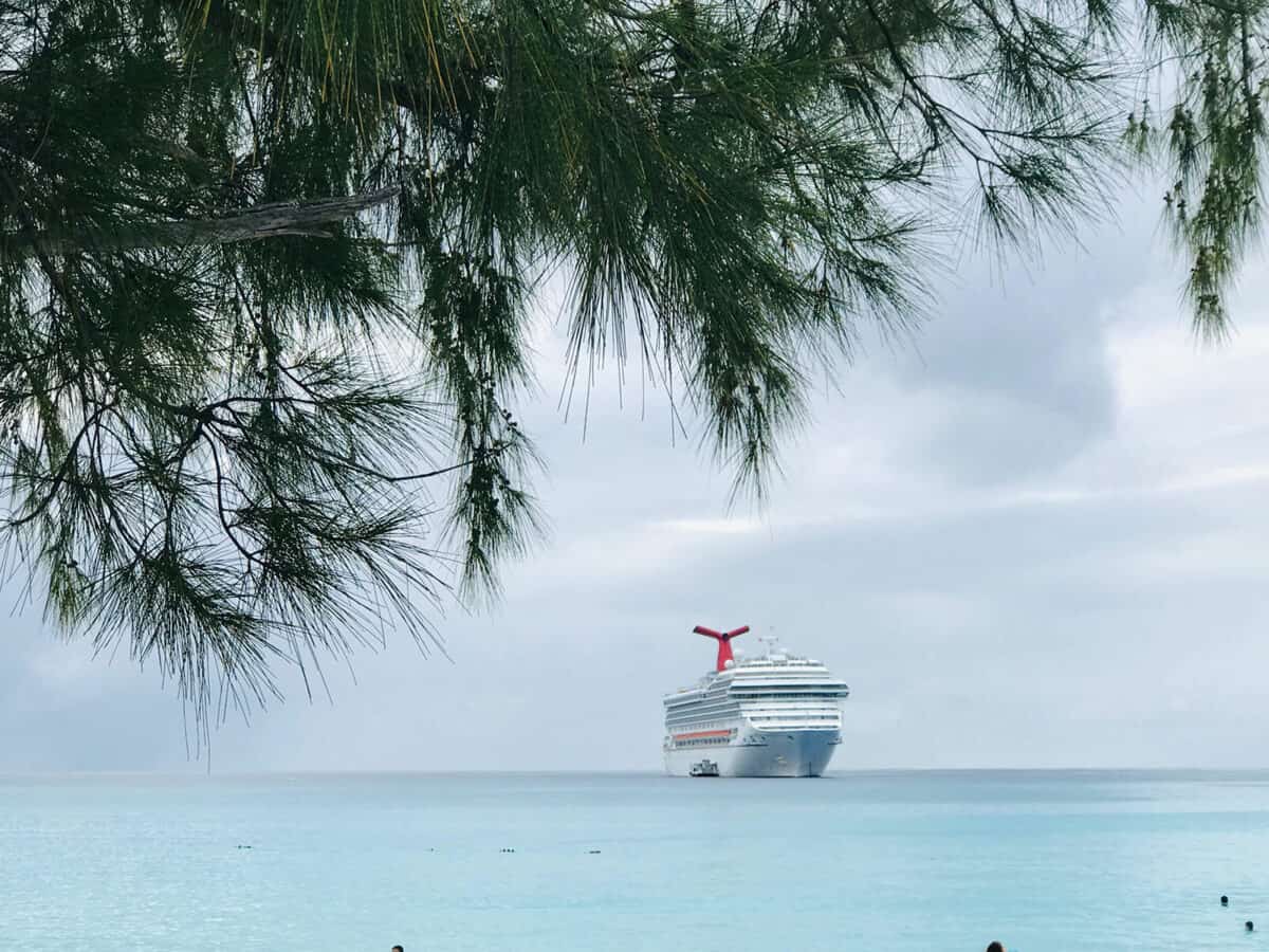 Carnival Ship Docked at Half Moon Cay