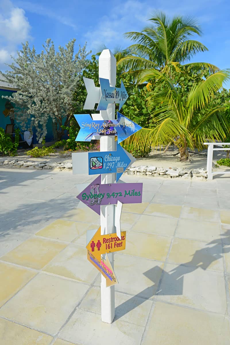 Direction signs at Half Moon Cay