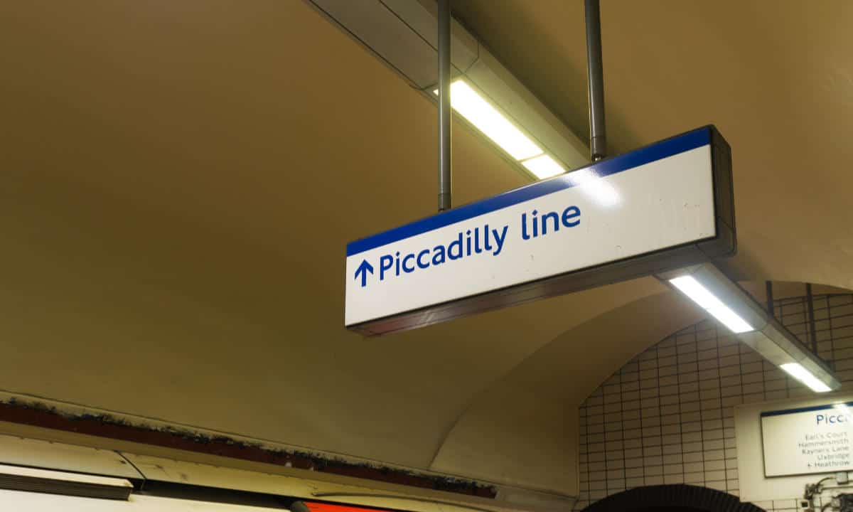 Picadilly Line sign in the London Underground